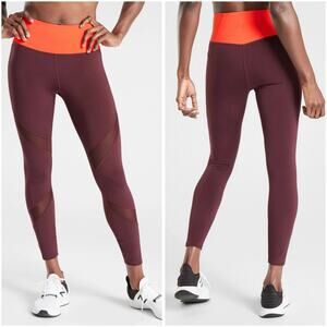 Athleta Tenacity 7/8 Tight in Powerlift Womens Small Antique Burgundy Leggings